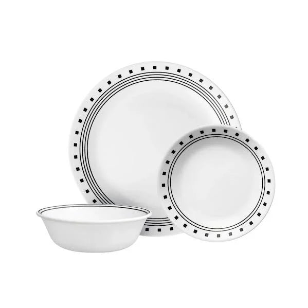 Corelle City Block 18 Piece Dinner Set White