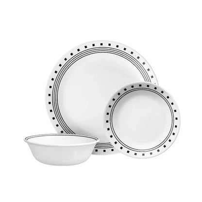 Corelle City Block 18 Piece Dinner Set White