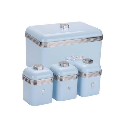 CH Retro Deluxe Breadbin & 3pcs Canister Blue