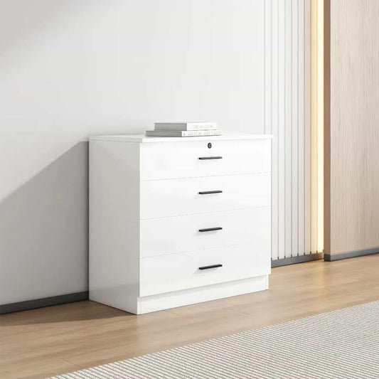 Exotic Designs High Gloss 4 Drawer Chest Of Drawers White