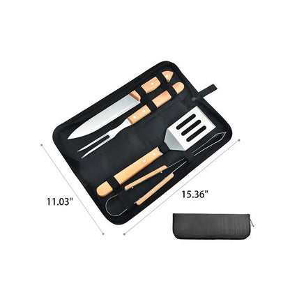 CH 4 Piece Braai Utensils Set Brown