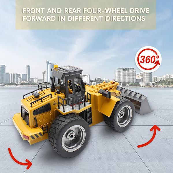 RC Bulldozer With Moving Arm Orange & Black