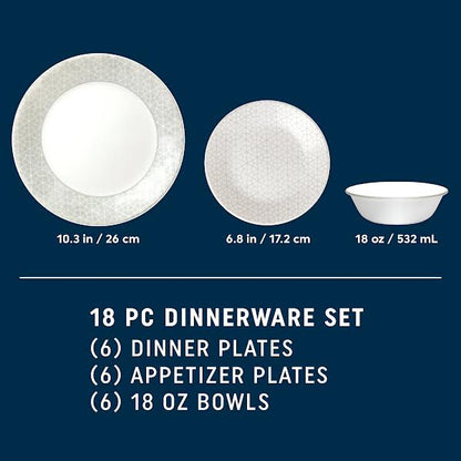 Corelle 18 Piece Knox Dinner Set White