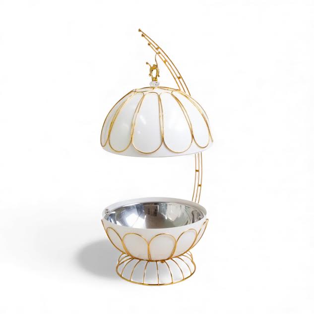 8Lt Chafing Dish White & Gold