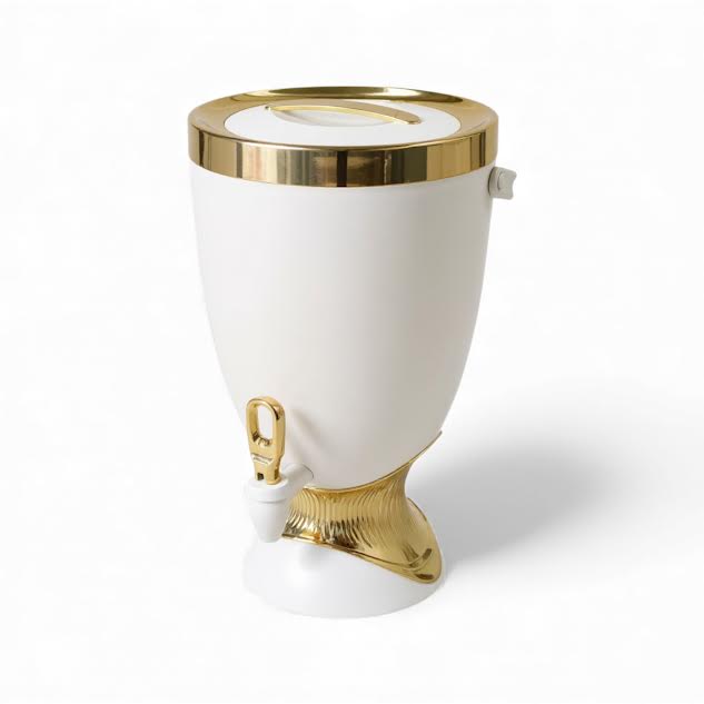 5.5Lt Beverage Dispenser White & Gold