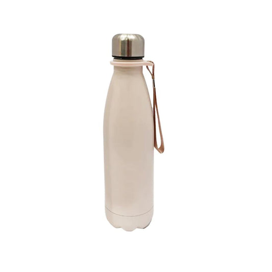 Kitchen Life 500ml Stainless Steel Sports Bottle With Handle Light Pink