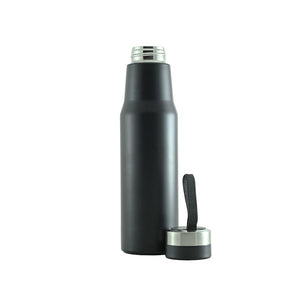 Kitchen Life 500ml Stainless Steel Sports Bottle With Hook Black