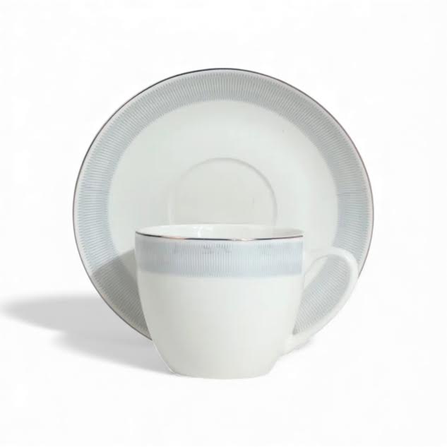 36 Piece New Bone Dinner Set White & Blue