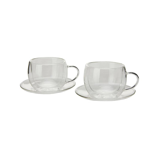 Maxwell & Williams 270ml Blend Double Wall Cup & Saucer 2 Piece Clear