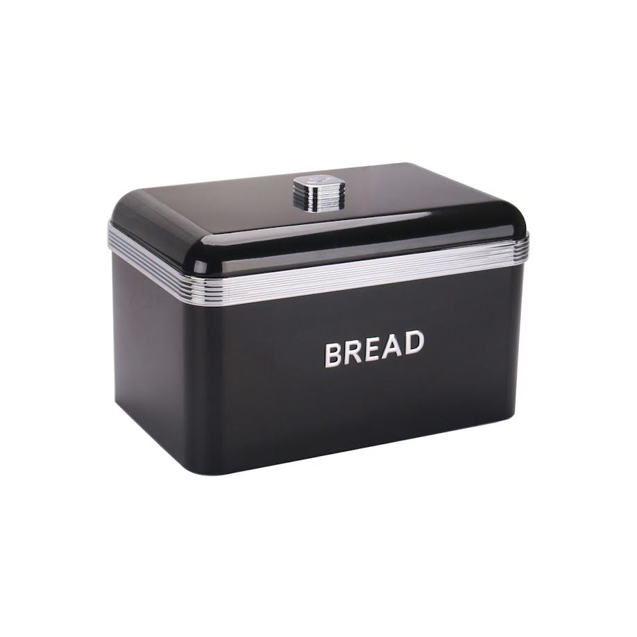 CH Retro Deluxe Bread Bin & 3 Piece Canister Set Black