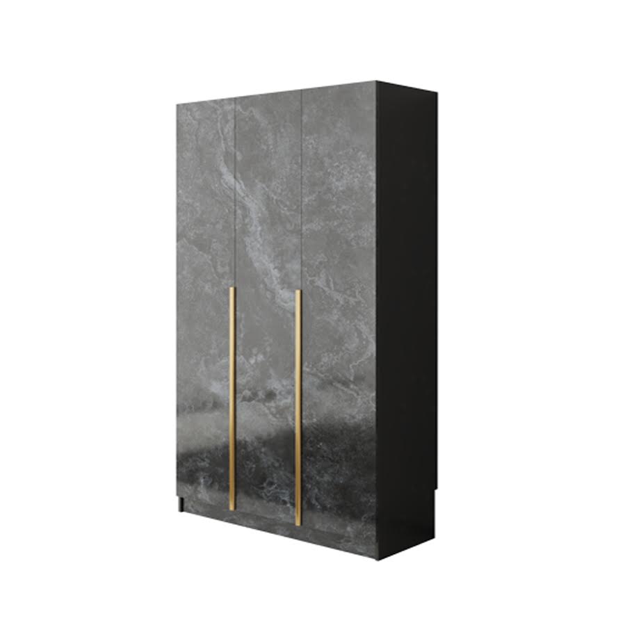 Exotic Designs 3 Door Wardrobe Black Marble