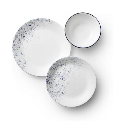 Corelle 18 Piece Indigo Speckle Dinner Set White