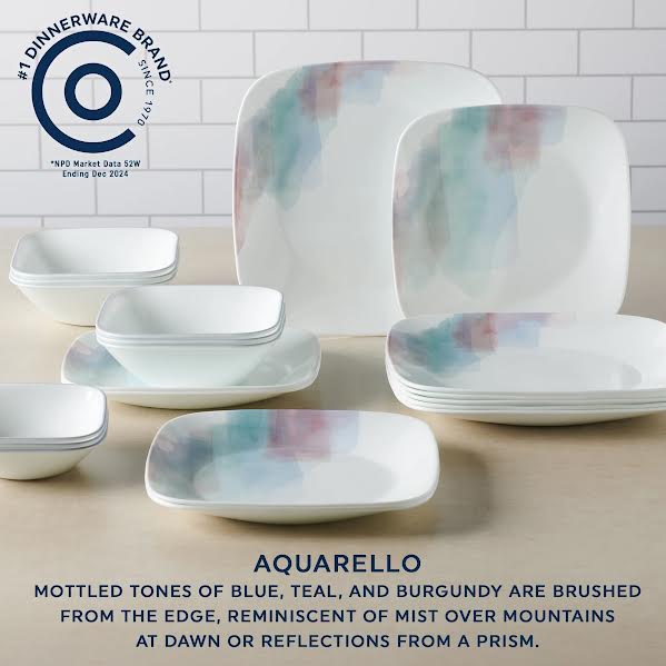 Corelle Aquarello 16 Piece Dinner Set White