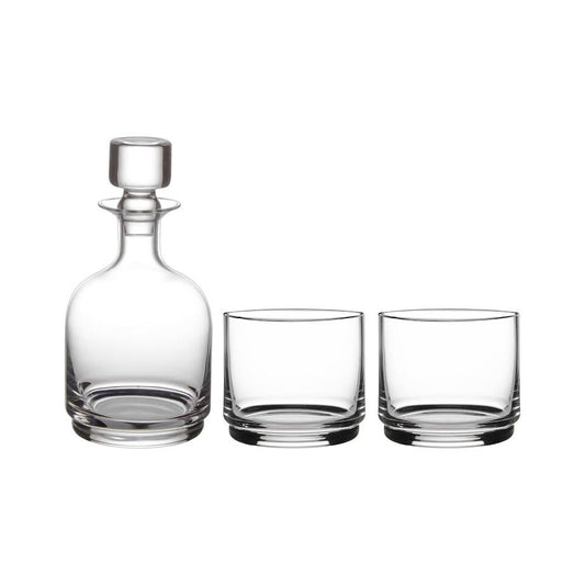 Maxwell & Williams 3 Piece Diamante Stacked Decanter Set Clear