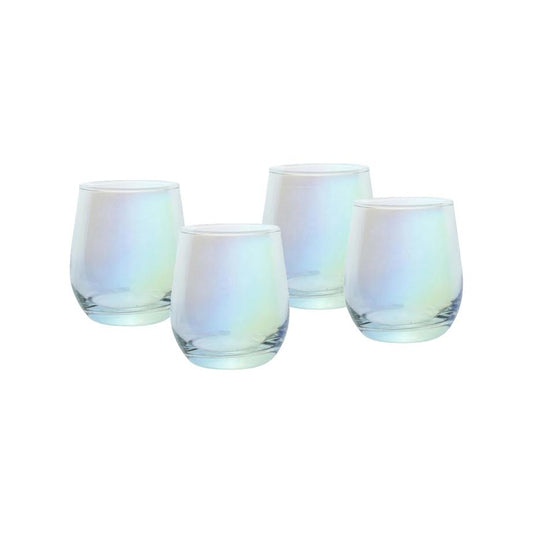 Aqua 4 Piece 340ml Whisky Glass Set Clear