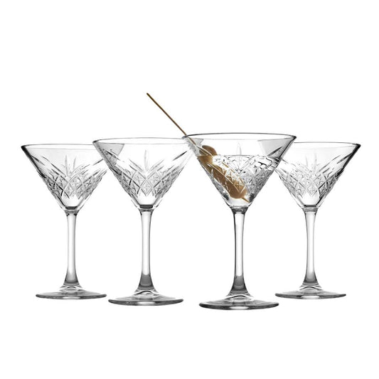 Pasabahce 4 Piece 230ml Timeless Martini Glass Set Clear