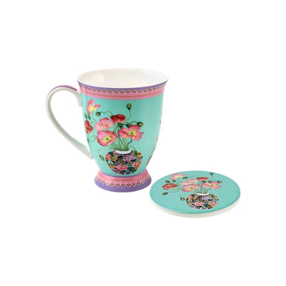 Maxwell & Williams 300ml Gabby Malpas Jardin Mug & Coaster Set Poppy Blue