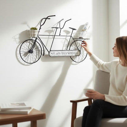 Metal Bicycle Design Planter White