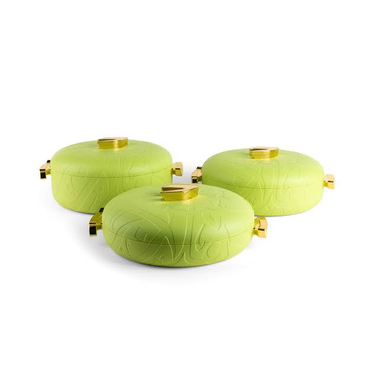 3 Piece Insulated Food Warmer Set with Lids Green