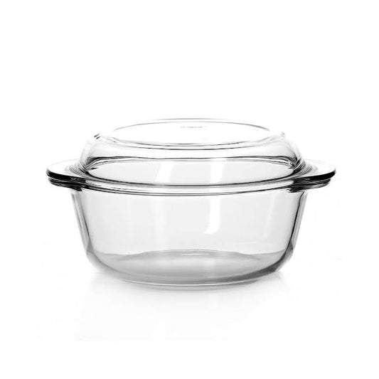 Borcam 2.1Lt Round Casserole with Lid Clear