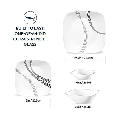 Corelle 16 Piece Urban Arc Dinner Set White