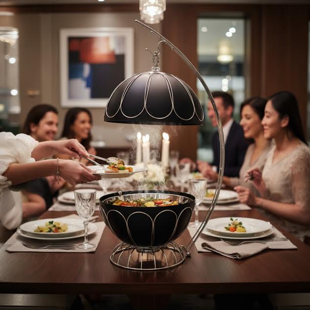 8Lt Chafing Dish Black & Silver