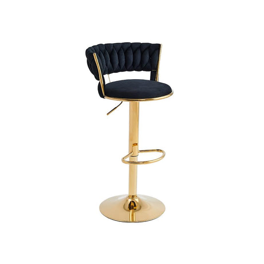 Exotic Designs Stylish Bar Chair Gold Frame Black