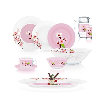 Luminarc Amber Rose Garden 46 Piece Dinner Set Multicoloured