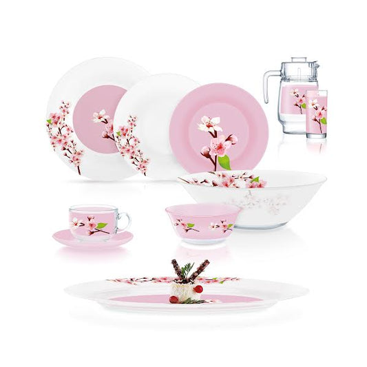 Luminarc Amber Rose Garden 46 Piece Dinner Set Multicoloured
