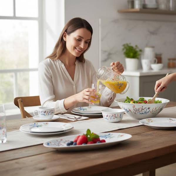 Luminarc Essence Isaure 46 Piece Dinner Set White