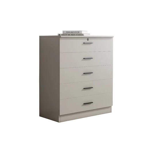 Exotic Designs High Gloss 5 Drawer Chest Of Drawers Cappucino