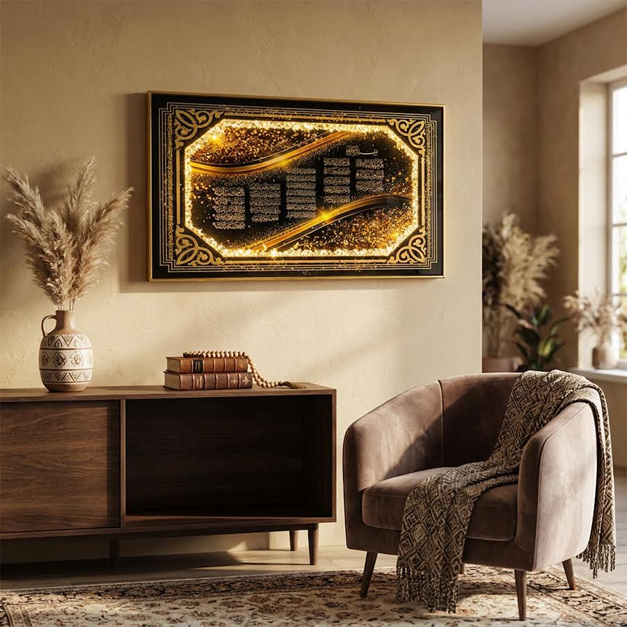 LED 60 x 120cm  Ayatul Kursi Frame Multicoloured