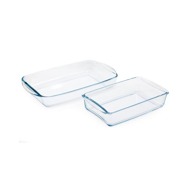 Borcam 2 Piece Rectangular Casserole Set Clear