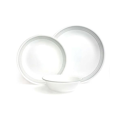 Corelle Mystic Grey 12 Piece Dinner Set White