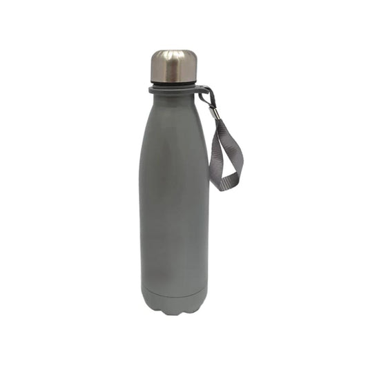 Kitchen Life 500ml Stainless Steel Sports Bottle With Handle Grey