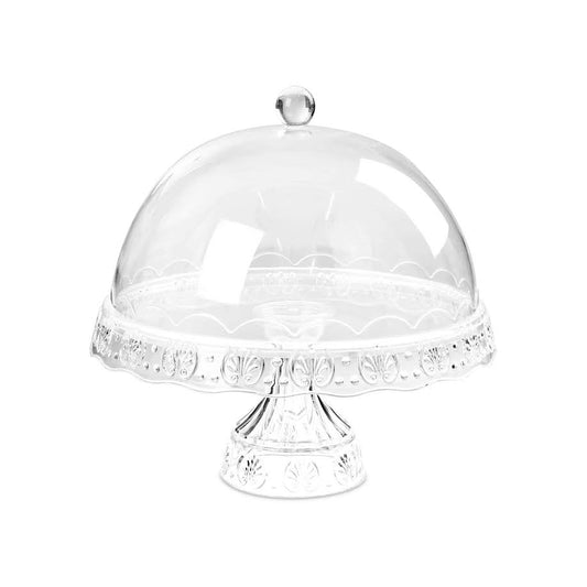 Kitchen Life Vintage Dome Cover Cake Server Stand Clear