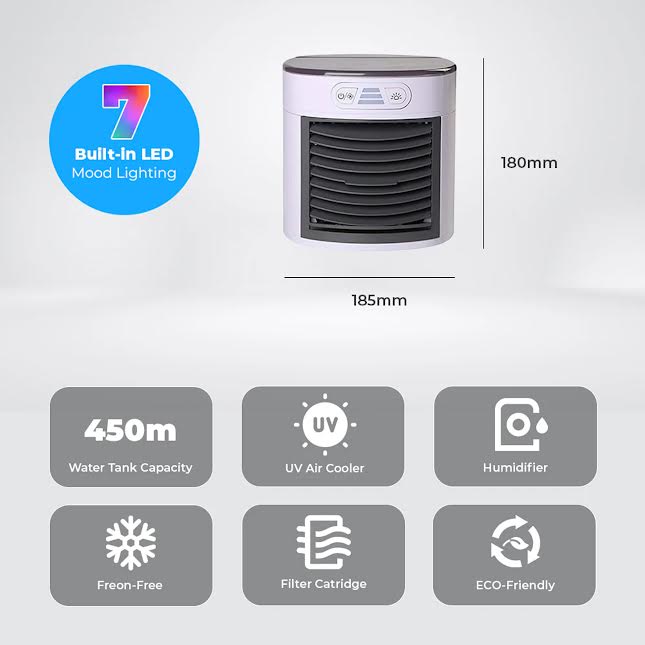Milex Arctic UV Air Cooler & Purifier Black & White