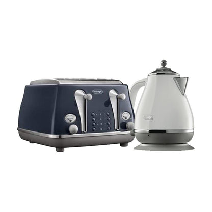 Delonghi Kettle & Toaster Icona Capitals Combo White & Blue