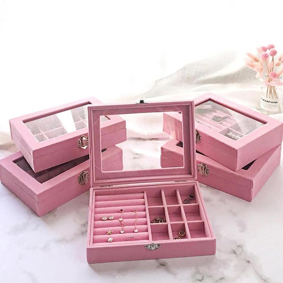 Urban Decor Flannel Jewelry Box Pink