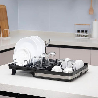 CH Expandable Draining Dish Rack Black