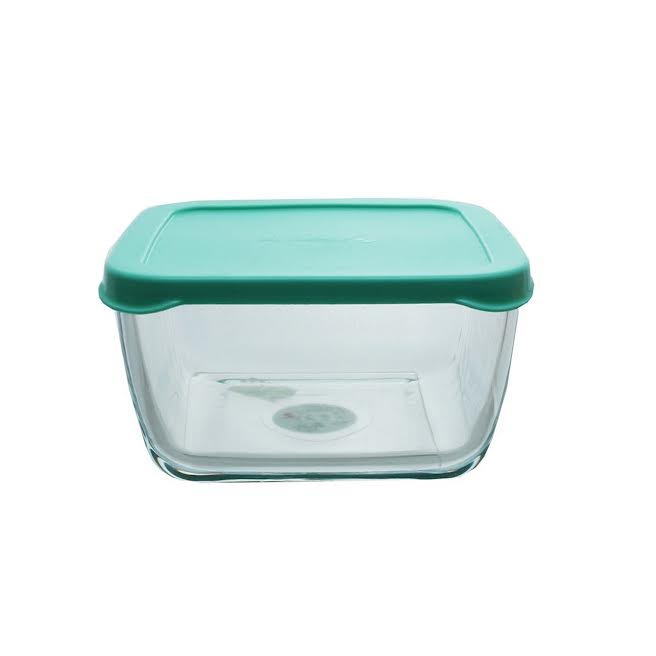 Pasabahce Snowbox 600ml Square Bowl with Lid Green