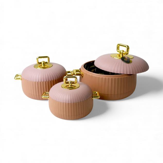 3-piece Luxury Thermo Casserole Set Pink