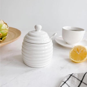 Maxwell & Williams Honeypot with Spoon White