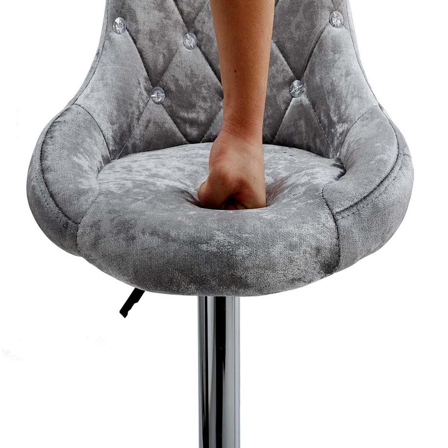 Exotic Designs Suede Bar Chair Grey