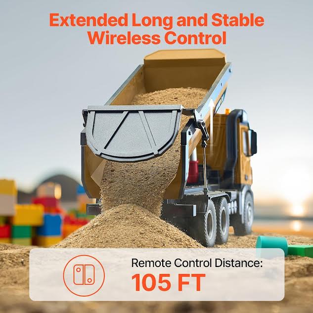 Remote Controlled Dump Truck Orange & Black