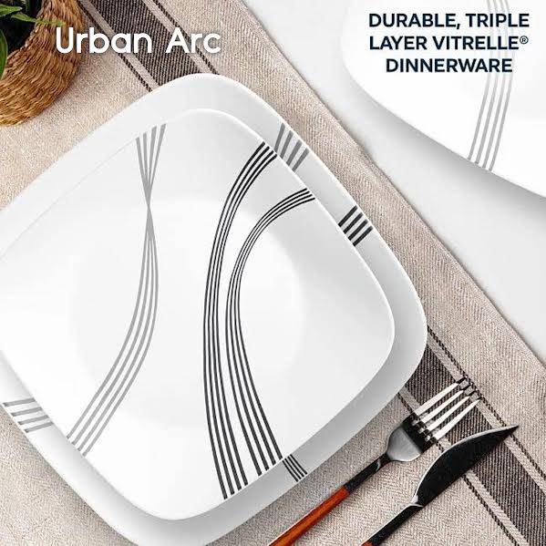 Corelle 16 Piece Urban Arc Dinner Set White
