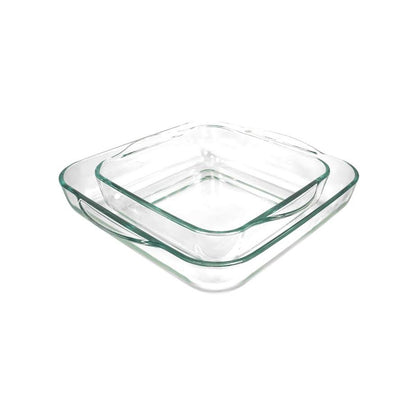 Borcam 2 Piece Large Casserole Dish Set Clear