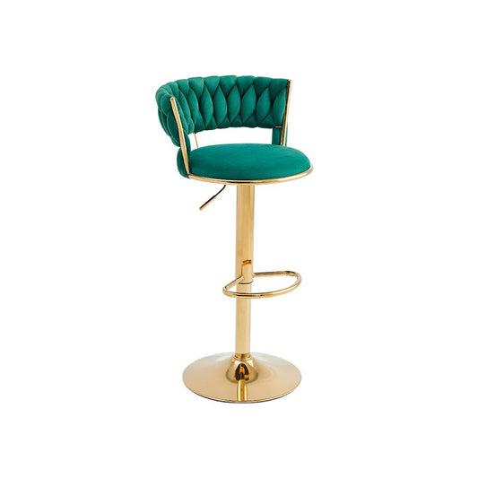 Exotic Designs Stylish Bar Chair Gold Frame Green