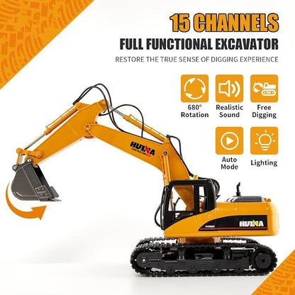 Remote Control Excavator Orange & Black