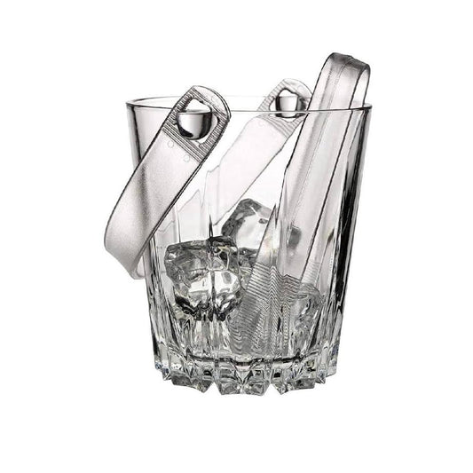 Pasabahce 815ml Karat Glass Ice Bucket with Plastic Tongs Clear